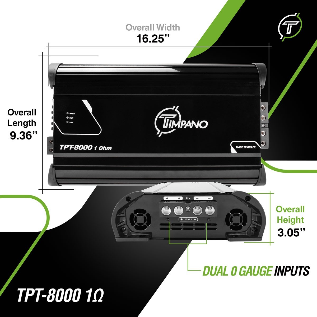 Timpano TPT 8000 1 Ohm Full Range Amp 8000 Watts RMS Digital Amp