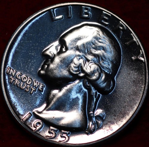 Uncirculated Proof 1955 Philadelphia Mint Silver Washington Quarter