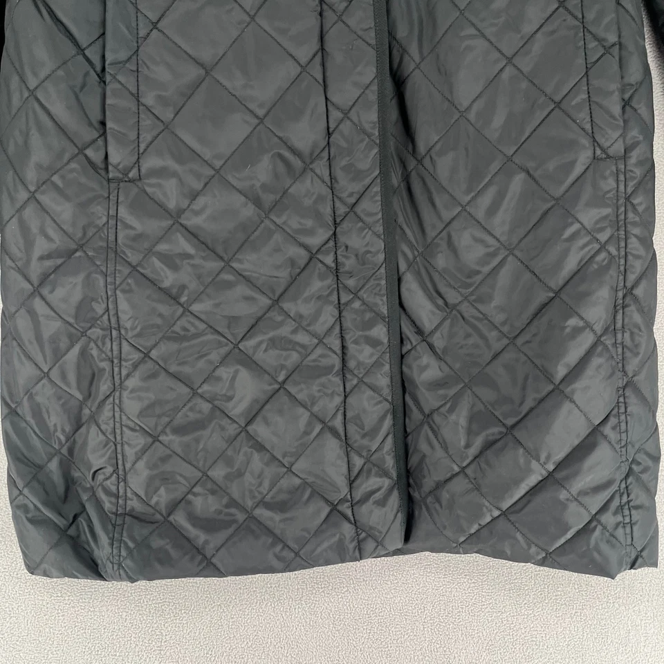 Chaqueta Uniqlo Mujer Mediana Negra Longline Acolchada Abrigo Capucha Forrada de Vellón Foto 4 de 4