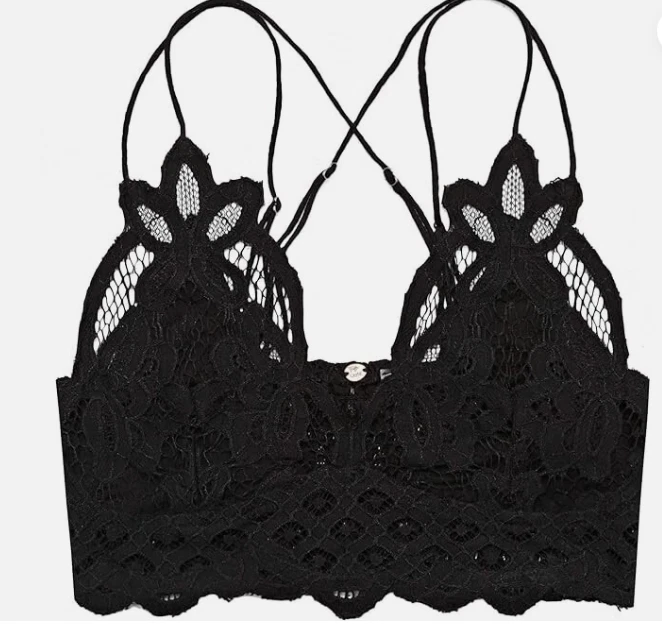 FP Free People One Adella Lace Bralette Black Size Large New with Tags - Image 3 of 3