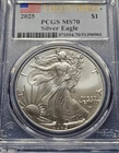 A 2025 SILVER EAGLE PCGS MS70, FIRST STRIKE, FLAG
