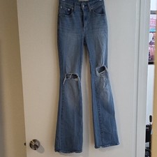 Levi's Light Blue Distressed Flare Jeans