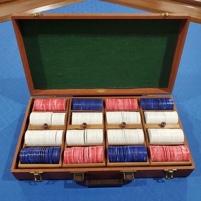 Vintage Lowe New York Poker Chip Set with Case, Made in USA, Rare 4 tray set!