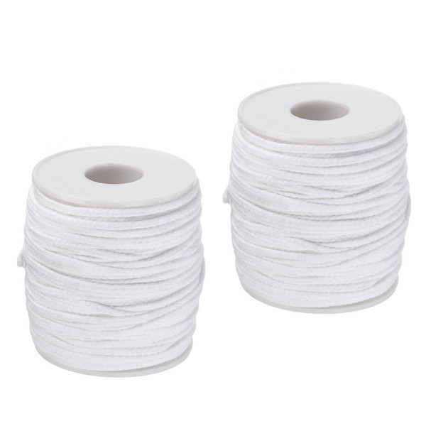 2 Stk Geflochtener Kerzendocht Baumwolle 45 Ply 200 Fuß Lange 2,7Mm Flach Breit-image