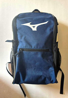 Mizuno Men's Blue/Black Sports Backpack Zip Closure Adjustable Strap Pockets