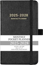 2025-2028 Pocket Planner - 3 Year Monthly Planner, Jul.2025 - Jun.2028, 6.2" X 4