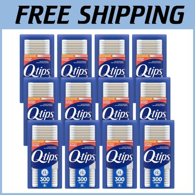 300 Count Antimicrobial Cotton Swabs, Biodegradable & Eco-Friendly - Pack of 12