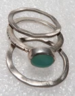 VINTAGE STUNNING STERLING SILVER BABY BLUE COLOR STONE RING ~ 3 in 1