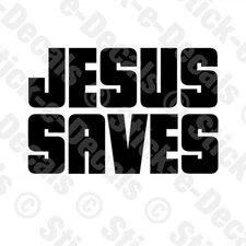 One (1) JESUS SAVES Decal Order - 20in x 40in RED Vinyl