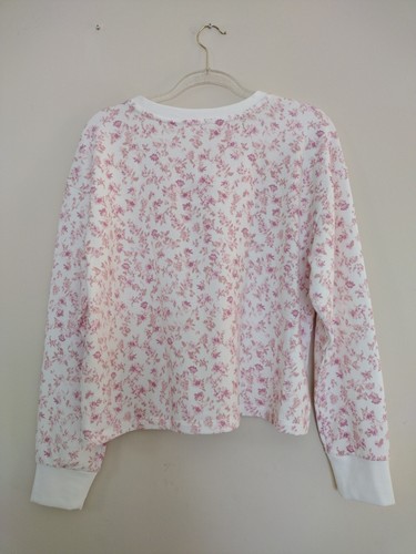 Lucky Brand Top Women' s Large White Pink Long Sleeve Sweatshirt Boho Cottage - Imagen 7 de 8