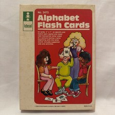 1985 Ideal Alphabet Flash Cards homeschool early learning 52 cards complete
