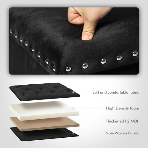 Storage Ottoman Bench, Folding Tufted Ottomans with Storage, Extra Large 140L... - Picture 6 of 8