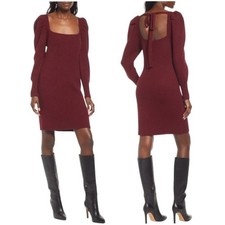 Charles Henry Ribbed Long Sleeve Sweater Dress Burgundy Sz Medium NWOT $84 MSRP