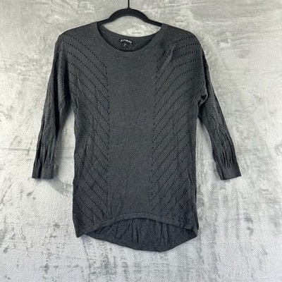 Express Sweater Women s S Gray Open Knit Design Light Weight