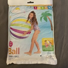 Jumbo Inflatable Beach Ball Pool Party Multicolor Stripe 42" Diameter Vinyl