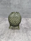 Vintage Fenton Olive Green Hobnail Egg Shaped Vase Tri Footed Large 4.75" Glass