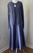 Cachet Formal Dress Jacket Size 18 Gray Silver Maxi Evening Mother Of Bride