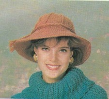 SNAP BRIM WINTER HAT WOMEN'S DIGEST SIZE CROCHET PATTERN INSTRUCTIONS