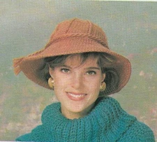 SNAP BRIM WINTER HAT WOMEN'S DIGEST SIZE CROCHET PATTERN INSTRUCTIONS