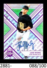1-2018 ELITE EXTRA EDITION PURPLE ASPIRATIONS AUTO JAKE WONG GIANTS 088/100