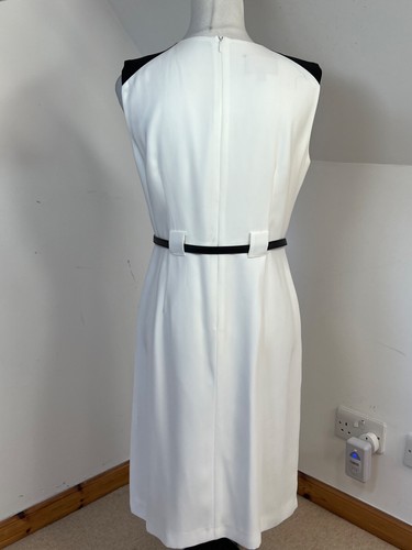 Daisy May Pencil Black White Dress Size 10 Monochrome Career Sleeveless Classic - Picture 6 of 7