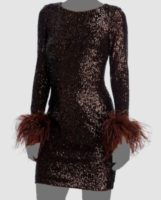 aqua brown dress Sequin Midi Dress
