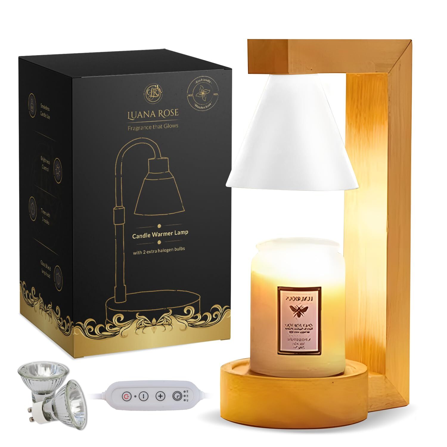 White Round Base Candle Warmer Lamp for Aroma Melting  -image