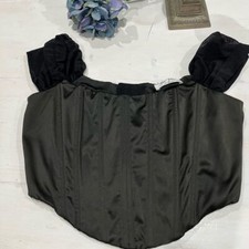 Black Corset with see through thick straps size M