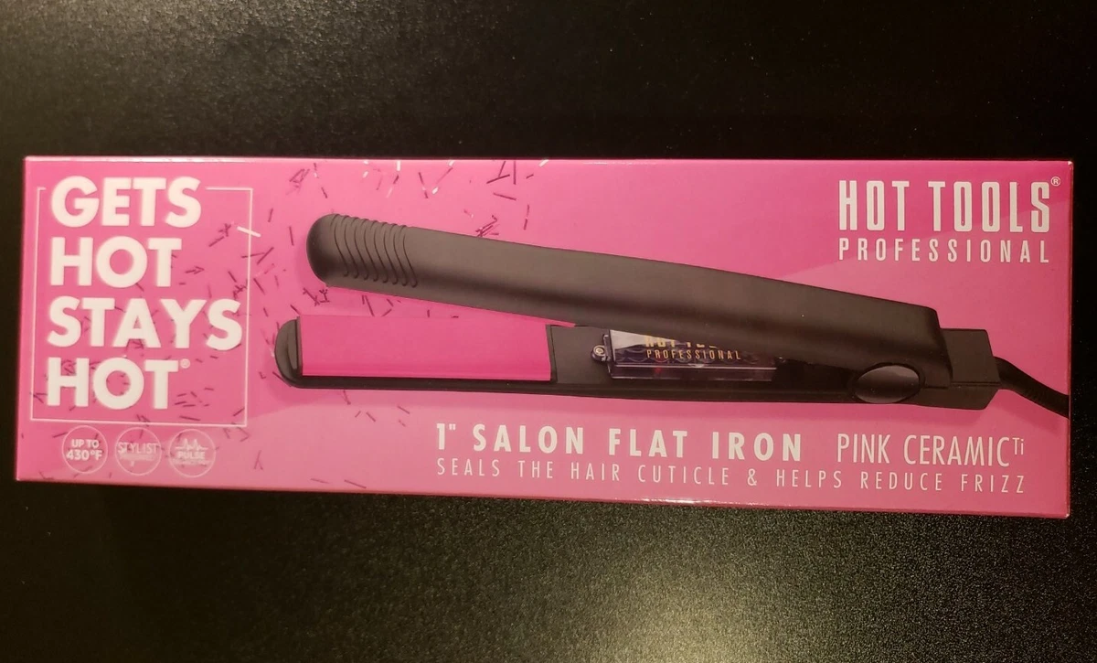 Hot tools 1 inch flat iron pink ceramic cheap