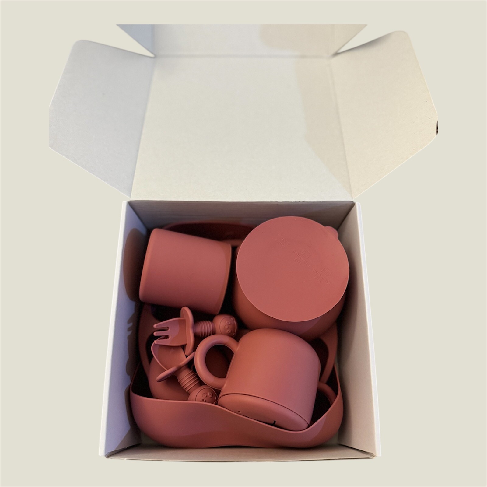 10 Pcs Cute Silicone Baby Feeding Dish Set | Plate Bowl Bib Cup Utensils Pink