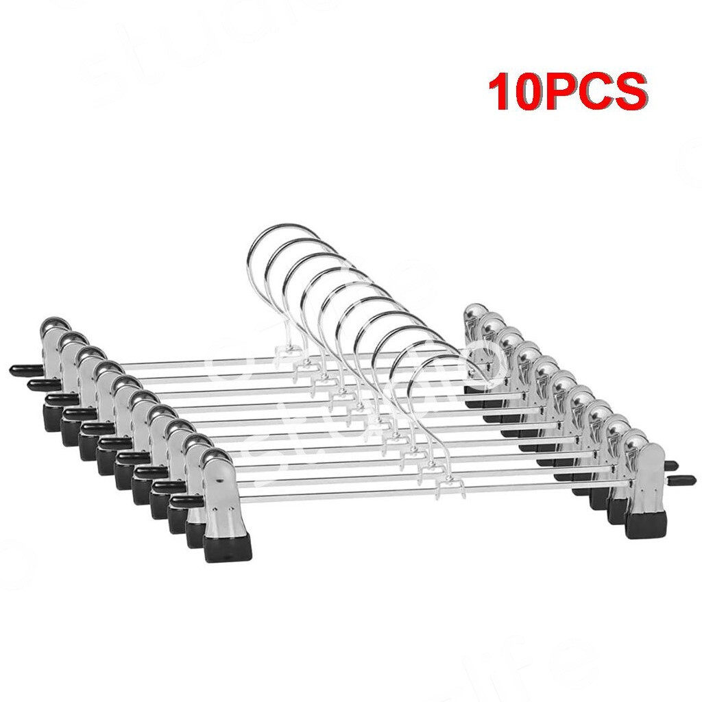 Metal Adjustable Clip Hangers Pants Skirt Coat Bulk Clothes Clothing