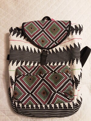 Candies Backpack New NWT Aztec Print Black White Pink Green  display picture 3