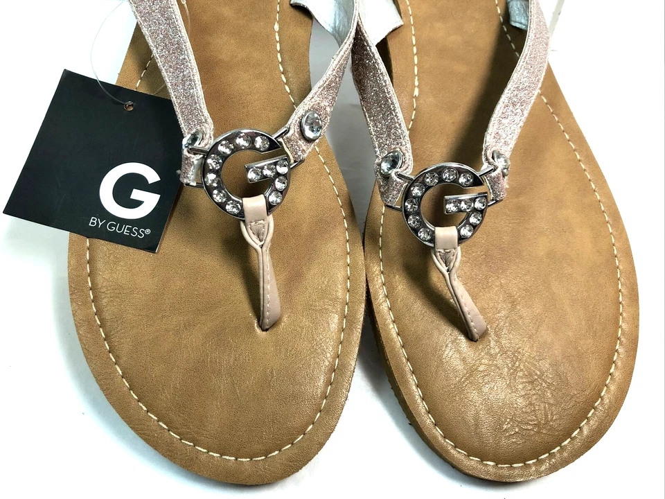 Sandalias chanclas G By Guess para mujer talla 12 rosa brillo #H Foto 4 de 4