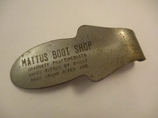 Vintage Advertising Shoe Horn Mattus Boot Shop Detroit Michigan Fitted by X-Ray