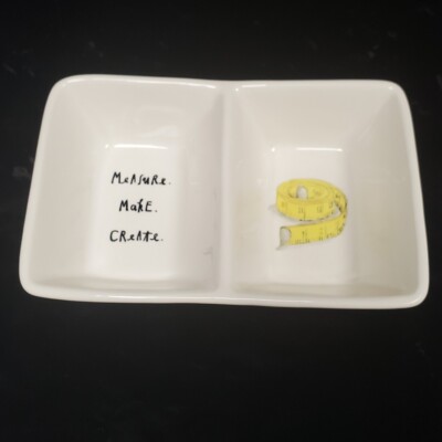 RAE DUNN Measure Make Create Divided Trinket Dish Artisan Collection by Magenta