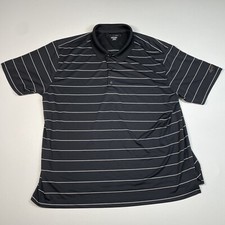 Greg Norman Shirt Men’s 2XB Big Black Stripe Short Sleeve Performance Golf Polo