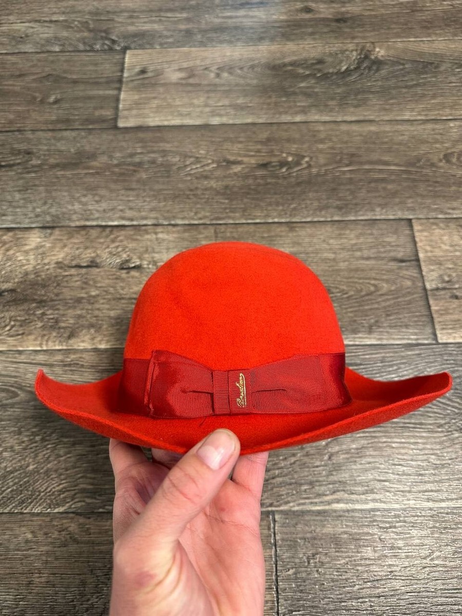 ボルサリーノ中折れハット 中古 58 オリーブSTETSON ボルサリーノ 