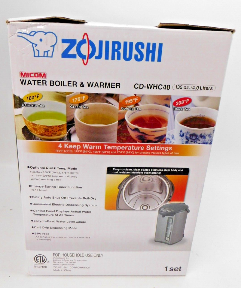 Zojirushi CDWHC40 Water Boiler and Warmer 4 Liters 135 oz