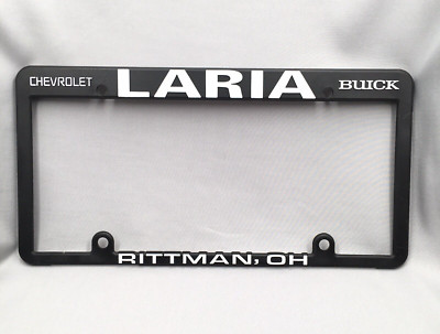 Laria Chevrolet Buick Rittman Ohio Auto Dealer Booster License Plate Frame
