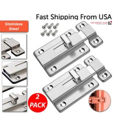 2Pcs Stainless Steel Latch Sliding Silver Doors Lock Keyless Door Bolt For Doors