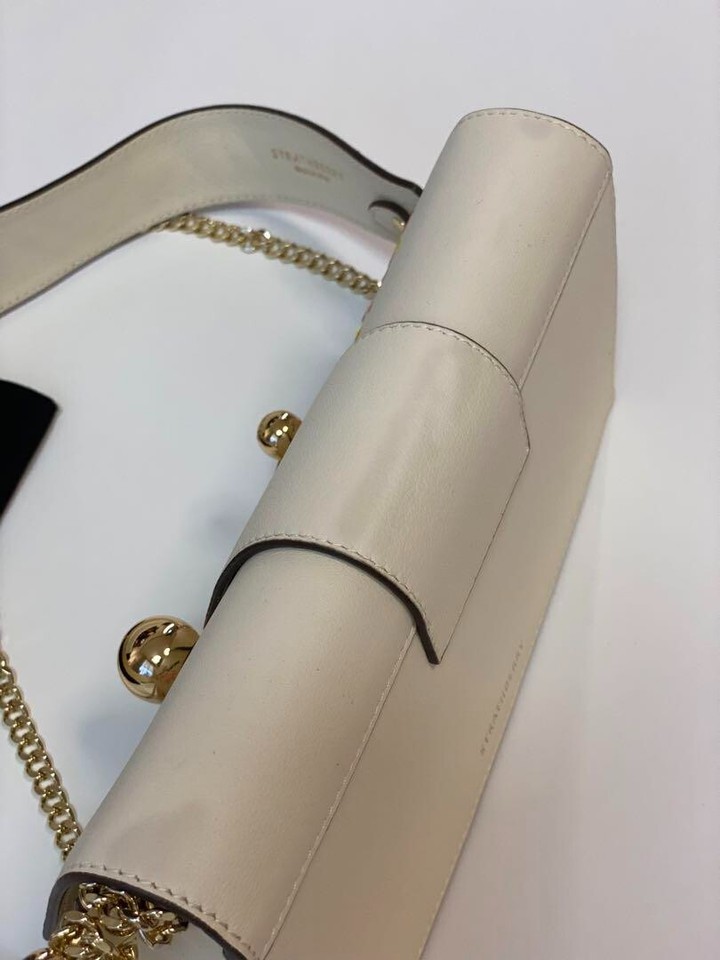 Strathberry Mini Crescent Embroidery Flowers Chain Shoulder Bag Used JP