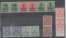 DR / Deut. Reich 1923 Nr.288/309/310/314/317/319/320 postfrisch als Paar