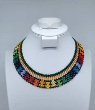 Embera Chami beaded necklace by women of the Colombian indigenous tribe 2018