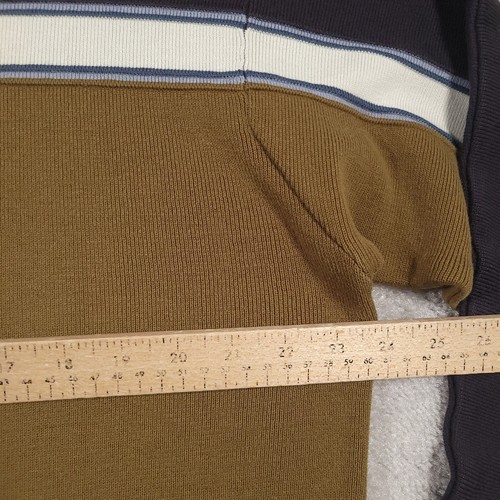 Vintage American Eagle Outfitters 1/4 Zip Sweater Mens XL Retro Y2K Brown Blue - Picture 6 of 12