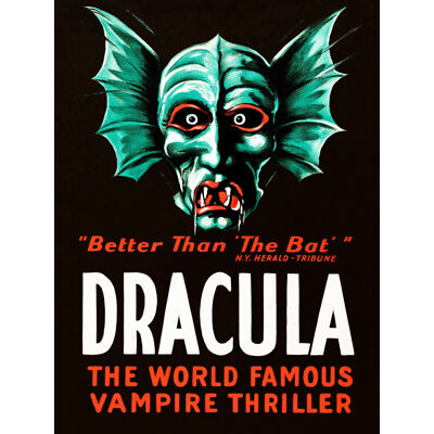 Dracula Vampir Monster Vintage Theater Anzeige extragroßer Leinwanddruck