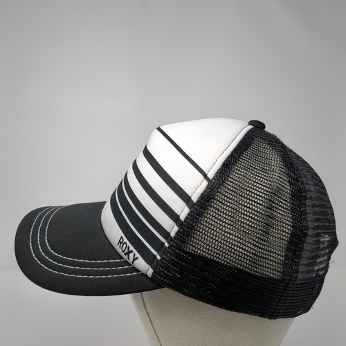 Sombrero de camionero ROXY Snapback negro talla única ajustable a rayas 6 paneles malla trasera - Imagen 3 de 8