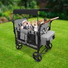 High Seat Stroller Wagon Wagon Cart Featuring  Push Bar Wagon Stroller Freestand
