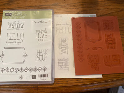 Stampin Up! Because You Care Red Rubber Stamp Set of 7 NIP | eBay