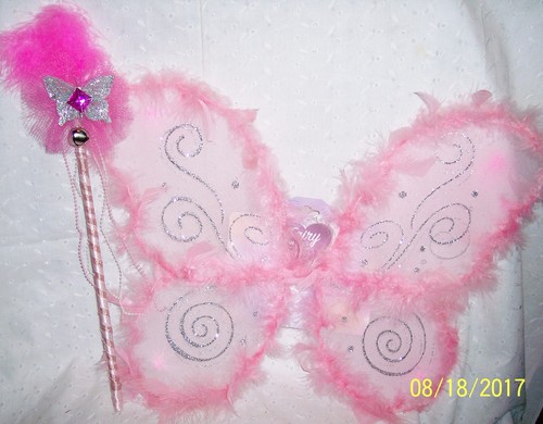 FAIRY-ANGEL-SPARKLING-WINGS-WAND-WITH BELL-2-PC-COSTUME-DRESS-UP-PLAY - Picture 7 of 28