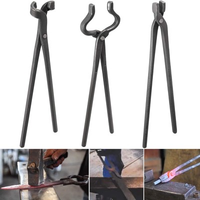 Knife Making Tongs Set Tools Blacksmith Bladesmith Tong Vise Anvil Forge 3PCS